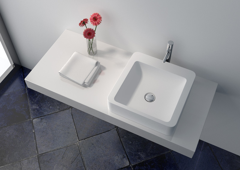 Cast Stone Solid Surface Bathroom Countertop Sink JZ9011 