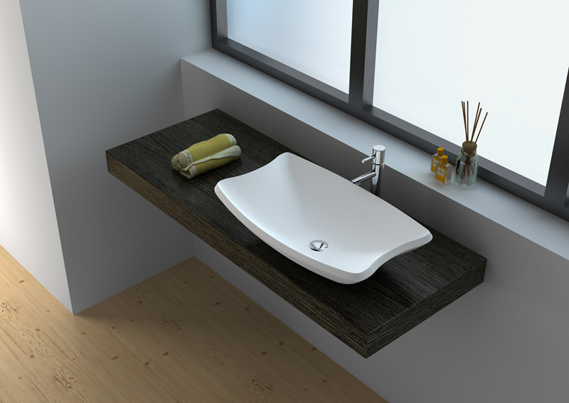 Cast Stone Solid Surface Bathroom Countertop Basin JZ9016 