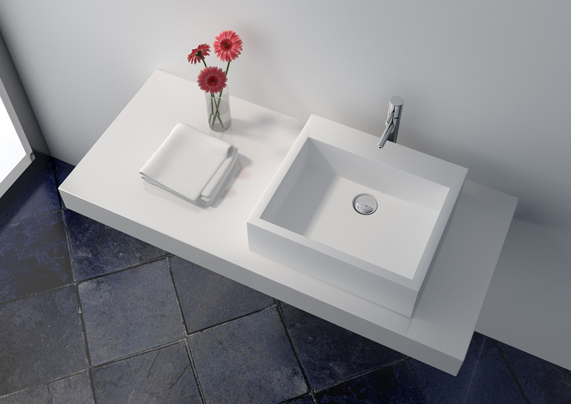Cast Stone Solid Surface Bathroom Countertop Sink JZ9022 
