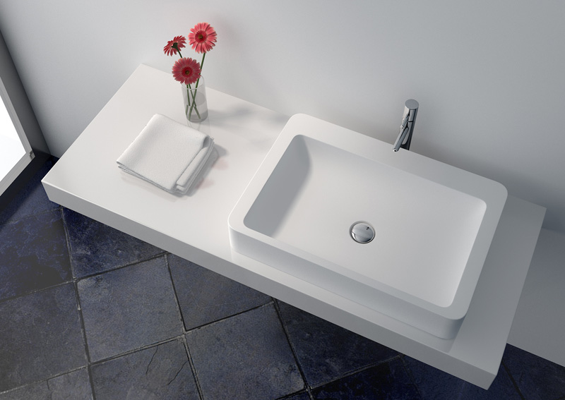 Cast Stone Solid Surface Countertop Wash Basin JZ9025 