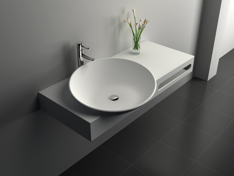 Cast Stone Solid Surface Bathroom Countertop Sink JZ9026 