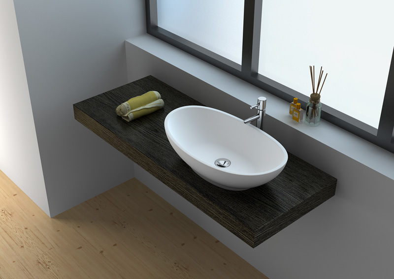 Cast Stone Solid Surface Bathroom Countertop Basin JZ9037 