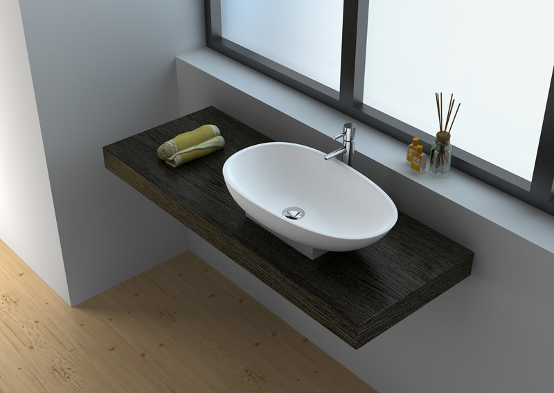 Cast Stone Solid Surface Bathroom Countertop Basin JZ9055 