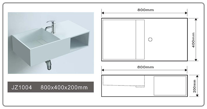 Solid Surface Seamless Bathroom Basin JZ1004