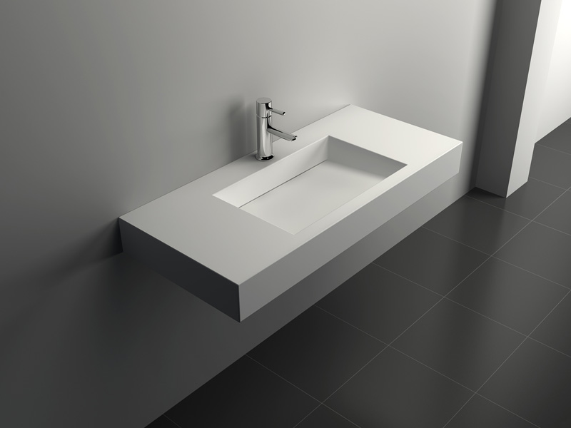 Solid Surface Wall Mount Bathroom Sink JZ1033