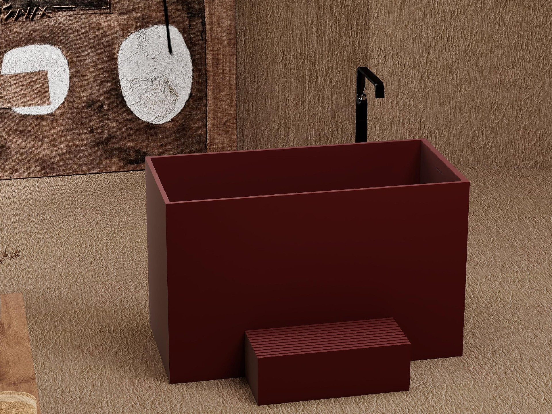 CB8702-solid surface-wine red (3)