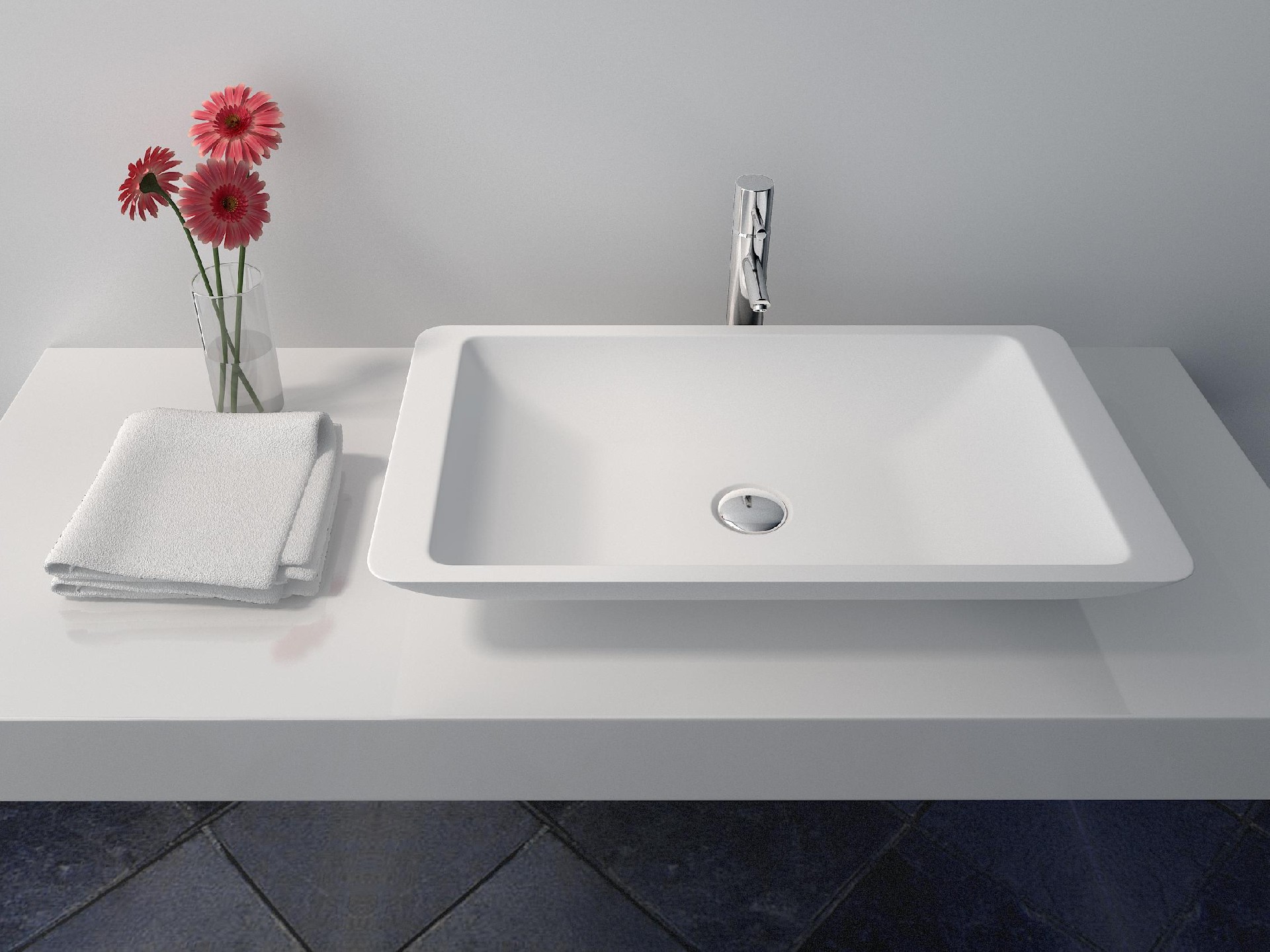 solid surface countertop basin