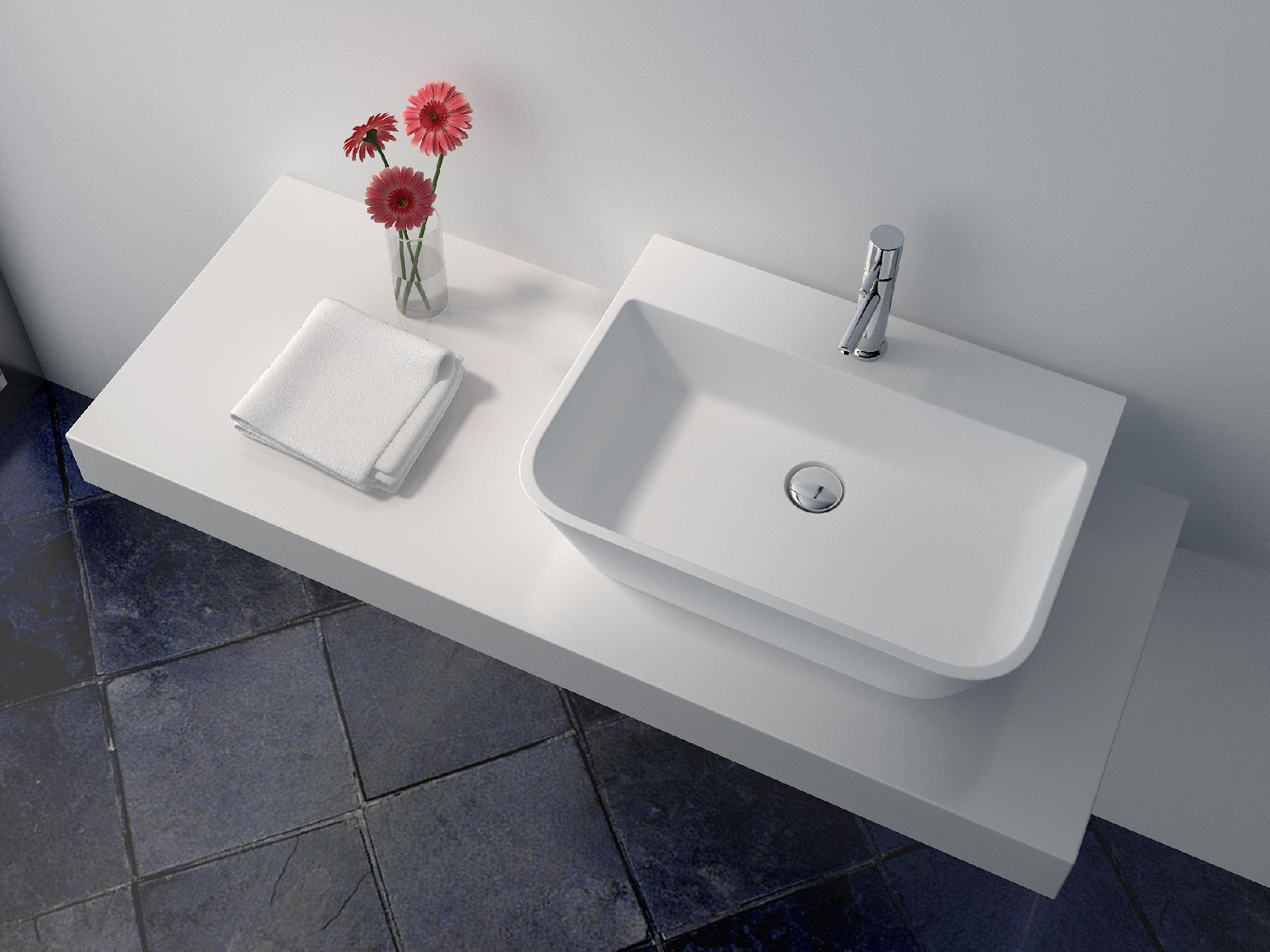 solid surface countertop basin